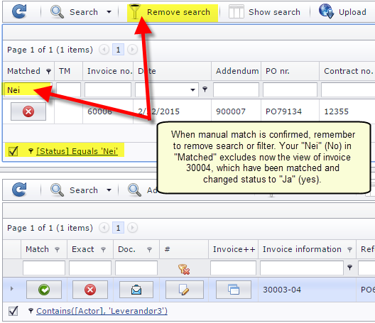 Invoice match ENG 30